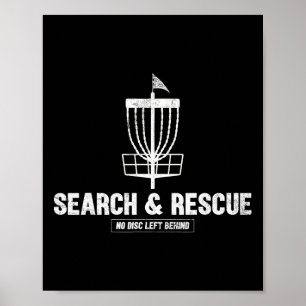 Affiche Joueur de disc golf drôle humour recherche et sauv