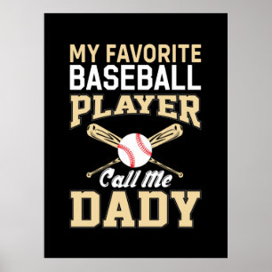 Affiche Joueur de fête des pères de baseball Appelez-moi p