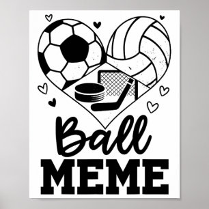 Affiche Joueur de foot de volley de hockey Ll Meme