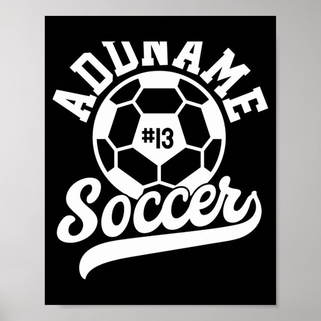 Affiche Joueur de football Ajouter un nom Équipe de footba (Devant)