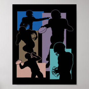 Affiche Joueur de football américain drôle Footballeur Jeu