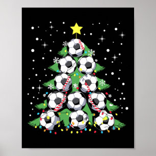 Affiche Joueur de football amusant Xmas lumières Football 
