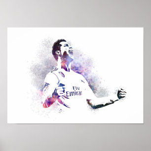 Affiche Joueur de football - Art abstrait à l'aquarelle