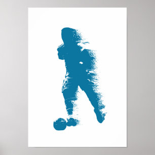 Affiche Joueur de football - Art abstrait aquarelle