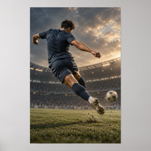 Affiche Joueur de football Coup de pied puissant – Mur de