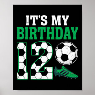 Affiche Joueur de football de 12 ans C'est mon 12ème anniv