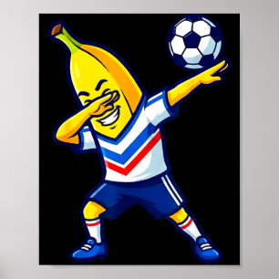 Affiche Joueur de football de soccer de banane drôle de da