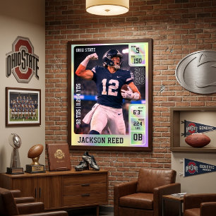 Affiche Joueur de football de soirée senior Photo personna