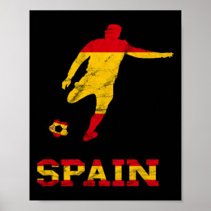 Affiche Joueur de football espagnol Espagne Drapeau Espana