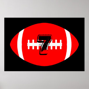 Affiche Joueur de football Giant Red Football Jersey Numér