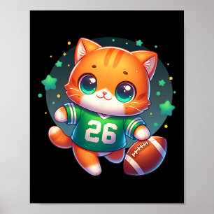 Affiche Joueur de football Kitty Chat Kitten Cute Girls Gr