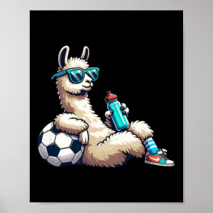 Affiche Joueur de football lama cool avec lunettes de sole