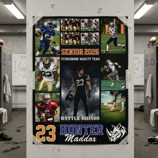 Affiche Joueur de football nuit senior Collage de photos S