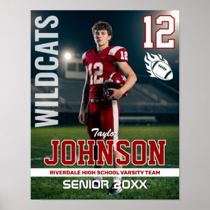 Affiche Joueur de football nuit senior photo personnalisée