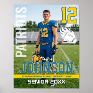 Affiche Joueur de football nuit senior photo personnalisée