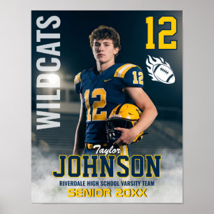 Affiche Joueur de football nuit senior photo personnalisée