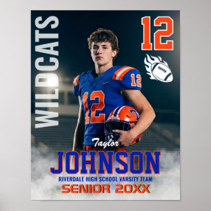 Affiche Joueur de football nuit senior photo personnalisée
