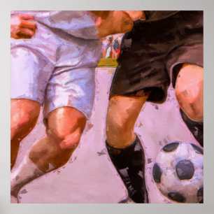 Affiche Joueur de football - Peinture de football Imprimer