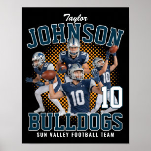Affiche Joueur de football Photo personnalisée Rétro Bootl