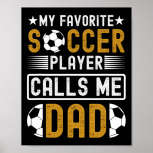 Affiche Joueur de football préféré m'appelle papa Fête des