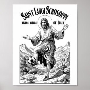 Affiche Joueur de football Saint patron Luigi Scrosoppi Dr