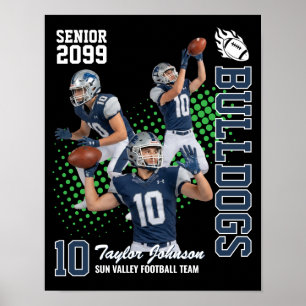 Affiche Joueur de football senior Collage photo personnali