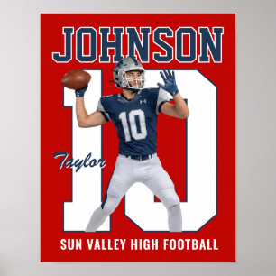 Affiche Joueur de football senior Numéro Photo personnalis