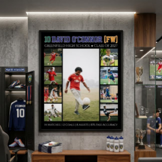 Affiche Joueur de football senior Numéro Photo personnalis