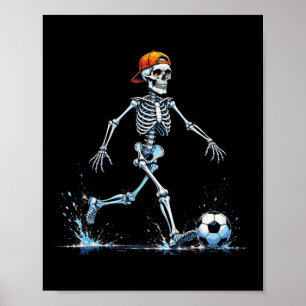 Affiche Joueur de football squelette effrayant Funny Hallo