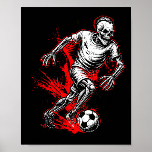 Affiche Joueur de football squelette - Fantôme effrayant d