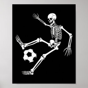 Affiche Joueur de football squelettique Enthousiaste de co