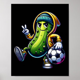 Affiche Joueur de football Urbyn Pickle Vibes de dessin an