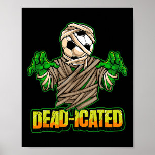 Affiche Joueur de football zombie Football effrayant Hallo