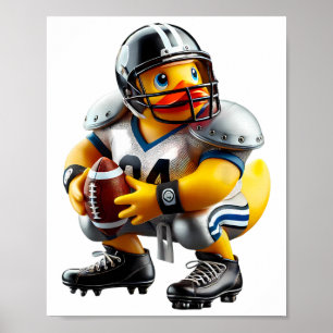 Affiche Joueur de Footll Canard en Caoutchouc Ducky Duckie
