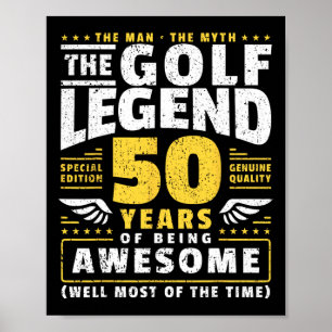 Affiche Joueur de golf 50e Ans Golfeur 50 ans