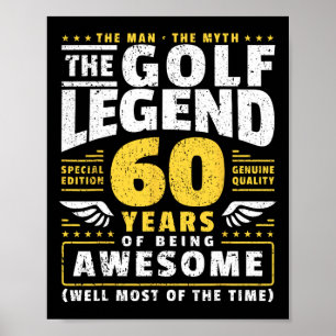 Affiche Joueur de golf 60e anniversaire Golfeur 60 ans