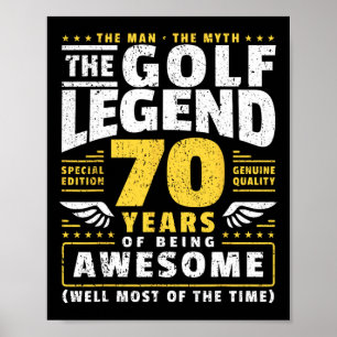 Affiche Joueur de golf 70e anniversaire Golfeur 70 ans
