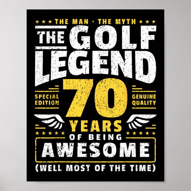 Affiche Joueur de golf 70e anniversaire Golfeur 70 ans (Devant)