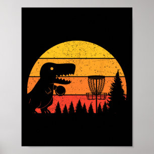 Affiche Joueur de golf à disque T-Rex dinosaure Amoureux d