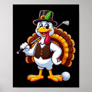 Affiche Joueur de golf de gobeleur de Thanksgiving cool di