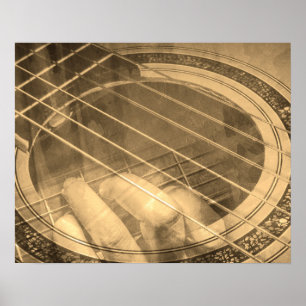 Affiche Joueur de guitare chanteur collage