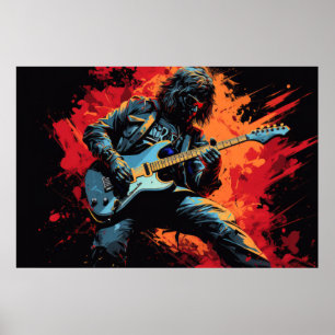 Affiche Joueur de guitare Musique Peinture Art Décor Abstr