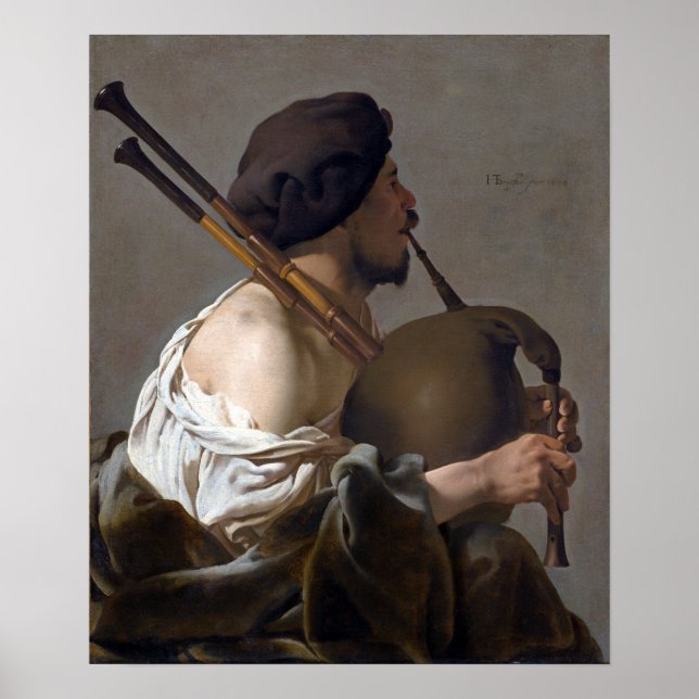 Affiche Joueur de Hendrick ter Brugghen (Devant)