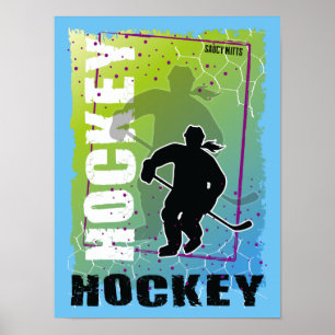 Affiche Joueur de hockey abstrait des filles des femmes