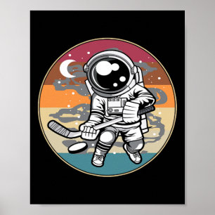 Affiche Joueur de hockey amusant Cosmonaut garçons Enfants