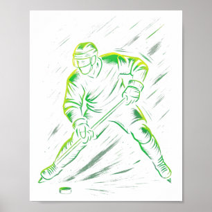 Affiche Joueur de hockey - Athlète de hockey sur glace Spo
