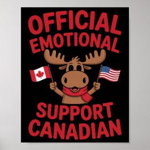 Affiche Joueur de hockey canadien drôle de soutien émotion