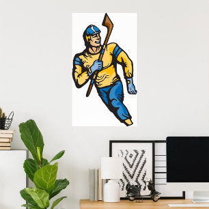 Affiche Joueur de hockey classique Sports athlétiques rétr