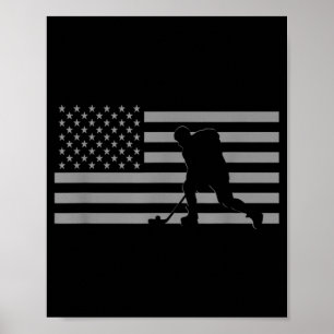 Affiche Joueur de hockey - Drapeau américain