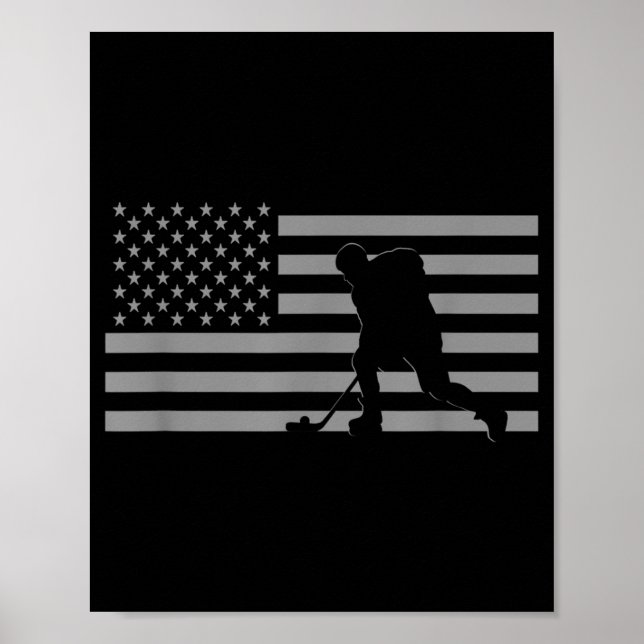 Affiche Joueur de hockey - Drapeau américain (Devant)